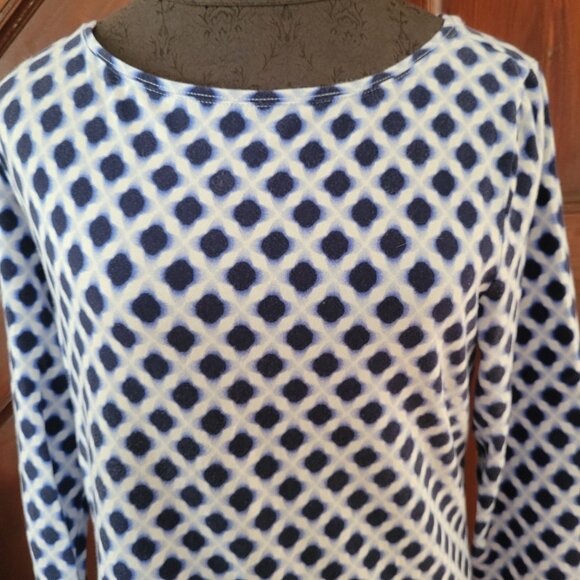 Talbots Geometric Print Long Sleeve Tee M - Picture 3 of 4